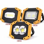 KOKOIN COB 30W 1500LM LED Work Light 2 Pack, Super Bright Rechargeable Portable Waterproof LED Flood Lights Outdoor Camping Emergency Car Repairing Job Site Lighting