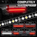 ROSI 60′ Truck Tailgate Light Bar LED Strip Lights Running Turn Signal Brake Reverse light for Truck Jeep RV Van Dodge Ram Chevy GMC,Red/White,IP67 Waterproof,No-Drill,1 yr warranty