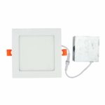 OSTWIN 6 inch IC Rated LED Recessed Low Profile Slim Square Panel Light with Junction Box, Dimmable, 12W (60 Watt Repl.) 5000K Daylight 840 Lm. No Can Needed ETL & Energy Star Listed
