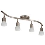 4 Globe Track Lighting Wall or Ceiling Mount Light Fixture, Brushed Nickel