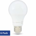 AmazonBasics 60W Equivalent, Soft White, Dimmable, CEC Compliant, A19 LED Light Bulb | 6-Pack