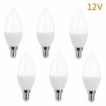 12v E12 LED Bulb Tento Lighting 12 Volt 5w Candle Lamp Low Voltage AC DC 12V 450LM Low Voltage Candelabra Base Bulbs RV Lighting Cabins Chandeliers Wall Scones (12 Volt Daylight White 6000k)