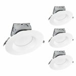 OSTWIN (4 Pack) 6 inch IC Rated LED Ceiling Recessed Downlight Kit With Junction box, Baffle Trim, Dimmable, 15W(120Watt Repl) 5000K Daylight, 800Lm. No Can Needed ETL and Energy Star Listed