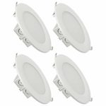 TORCHSTAR 6inch Slim Recessed Ceiling Light with Junction Box, 15W (100W Eqv.) Dimmable Airtight Downlight, 1000lm, UL & Energy Star Certified, 3000K Warm White, Pack of 4