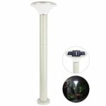 LED Solar Street Lights Outdoor Post Lamp 5W Dusk to Dawn Waterproof IP65 for Path Landscape Patio Garden Yard – Three-Section Pole