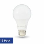 AmazonBasics 60W Equivalent, Soft White, Non-Dimmable, 10,000 Hour Lifetime, A19 LED Light Bulb | 16-Pack
