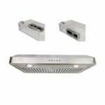 Awoco RH-R06 Rectangle Vent 6″ High Stainless Steel Under Cabinet 4 Speeds 900CFM Range Hood with LED Lights (30″W Rectangle Vent)