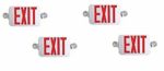 Ciata Lighting All LED Decorative Red Exit Sign & Emergency Light Combo with Battery Backup (4 Pack)