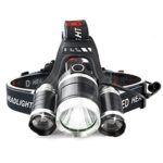 Siruida LED Headlamp Flashlight – Zoomable 4 Modes 6000 Lumen Super Bright 3T6 LED Headlight with Adjustable Headband, USB Rechargeable for Camping, Fishing, Hunting, Hiking,2×18650 Battery Included