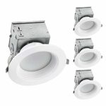 OSTWIN (4 Pack) 4 Inch Round LED Recessed Lighting Junction Box Dimmable LED Recessed Downlight IC Rated 10W (75W Repl) 4000K, 750Lm, Lighting for offices, stores, hotels, ETL and Energy Star Listed