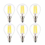 OPALRAY 4W LED Mini Globe Bulb, DC 12V, E12 Small Base, Dimmable with 12V and 0-10V DC Dimmer, for Solar System 12Volts Battery Power, 2700K Warm White Light, 40W Incandescent Replacement, Pack of 6