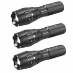 Ultra-Bright Flashlights, 2000 Lumens XML-T6 LED Tactical Flashlight, Zoomable Adjustable Focus, IP65 Water-Resistant, Portable, 5 Light Modes for Indoor and Outdoor,Camping,Emergency,Hiking (3 Pack)