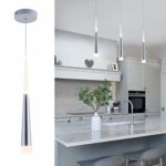 Modern Mini Island Pendant Light with Acrylic Shade LED Adjustable Cone Contemporary Pendant Lighting for Kitchen Island Dining Room Living Room Bar 9W Warm White 3000K Aluminum by Bewamf