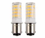 Ba15d LED Bulb AC/DC 12V 5W Warm White 3000K 35W Halogen Bulb Equivalent, Double Contact Bayonet SBC Ba15d 1141 1156 1073 1093 1129 LED Replacement for Interior RV Camper Lighting (Pack of 2)