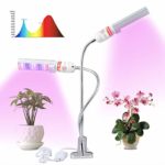 LED Plant Growth lamp for Indoor Plants, Amats 60W Full Spectrum Plant Light, Dual Switch 360 Degree Double gooseneck lamp, Replaceable Bulb for Seedling Growth and Flowering Results