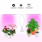 Aokairuisi 20W Dual Head Plant Light,Grow Light with 3/9/12H Timer & 40 Red Blue Spectrum LEDs Adjustable Gooseneck Growing Lamp for Plants Hydroponics Greenhouse Gardening (White)