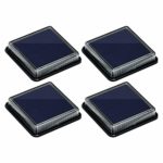 Solar Step Light Garden Ground Stairs Dock Deck Pathway LED Lamp Outdoor for Yard Patio Walkway Driveway, photocell auto On/Off – Warm White – Square – 4 Pack