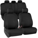 BDK PolyCloth Black Car Seat Covers – EasyWrap Interior Protection, Black