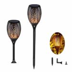 SunLux Solar Lights 3-in-1 Flickering Flames Torch Light Outdoor Waterproof Landscape Decoration Light 96 LED Solar Powered Path Lights Dusk to Dawn Auto On/Off for Garden Patio Yard (Pack of 2)