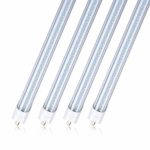 T8 8FT LED Light Bulb Tube 2 Row LEDs, 65W,7800LM Clear Cover Single Pin FA8 Base Led Shop Lights 150W Fluorescent Lamp Replacement Dual-Ended Power, Cool White 6000K, AC 85-277V 25 Pack
