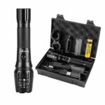 Goreit Tactical USB Rechargeable Flashlight, 900 Lumens Super Bright, Military CREE Led Torch,IP65 Resistant, 5 Modes Light with Mount For Camping Hiking Including 18650 Battery & 2 chargers