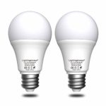 Dusk to Dawn LED Light Bulbs, Light Sensor LED Security Bulbs for Porch, Driveway, Garage, Hallway Lights, Works with Glass Lamp Cover, 9W 600lm Warm White 3000K 2 Packs
