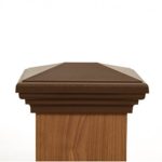 4×6 Post Cap | Brown New England Pyramid Style Square Top for Outdoor Fences, Mailboxes & Decks, by Atlanta Post Caps