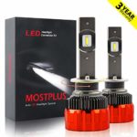 MOSTPLUS 8000 Lumens 80W-H1 All-in-One LED-TX1860 Chip Really Focused Headlight Bulbs Super Mini Conversion Kit Xenon White Three Years Warranty