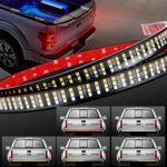 LED Tailgate Light Bar, Homeyard 60″ Triple Row 504 LEDs Truck Tailgate Bed Light Strip Turn Signal Brake Reverse Stop Tail Light Red/White/Amber for Pickup Trailer Car