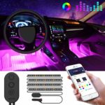 Drita LED-APP-01 LED Strip, Newest Style APP Controller Interior, Infinite DIY Colors with Sound Active Function Lighting Kits for iPhone Android Smart Phone, Car Charger Included, DC 12V