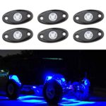 Amber LED Rock Light Kits with 6 pods Lights for Off Road Truck Car ATV SUV (Blue)