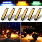Botepon 6Pcs Led Rock Lights, Strip Lights, Wheel Well Lights, Led Underglow Kit for Golf Cart, Jeep Wrangler, RZR, Offroad, F150, F250, Snowmobile (Red)
