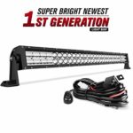 32” LED Light Bar DWVO 390W Straight 48000LM Upgrated Chipset with 8ft Wiring Harness for Offroad Driving Fog Lamp Marine Boating IP68 WATERPROOF Spot & Flood Combo Beam Light Bars, 2 Year Warranty