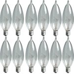 GE Lighting Crystal Clear 24782 40-Watt, 370/280-Lumen Bent Tip Light Bulb with Candelabra Base, 12-Pack