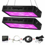 Missyee 900W LED Grow Light, 2-Pack Full Spectrum Plant Light with UV/IR, Thermometer Humidity Monitor and Adjustable Rope, Veg & Bloom Double Switch Grow Lamp, for Indoor Plants Veg Flower