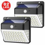 Solar Lights Outdoor, Xooparc[82 LEDs] Solar Powered Motion Sensor Lights Waterproof Security Wireless Wall Lights with 270° for Outdoor, Garden, Patio Yard, Deck Garage, Fence, Driveway Porch (2 Pack