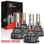 Aukee 9006 9005 LED Headlight Bulbs, HB3 HB4 Hi Lo Beam Extremely Bright 6000K CSP Chips Conversion Kit Combo Package (2 sets)