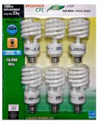 Sylvania CFL 2700K 100W Replacement Bulbs (Pack of 6, Model X21534)