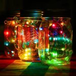 Lavany® LED Fairy Light Solar For Mason Jar Lid Insert Color Changing For Bedroom Xmas Wedding Party Garden Decor (A)