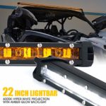 Xprite 22″ Ultra Thin Single Row Slim LED Light Bar w/Amber Backlight, Sunrise Series 100W CREE Lightbar for SUV ATV Pickup Truck Jeep 4×4 Boat Pickup