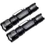 LED Flashlight – Wsiiroon Ultra Bright Handhold Flashlight with Belt Clip – Waterproof, Portable, 5 Light Modes, Zoomable for Indoor and Outdoor Use, 2 pack (Batteries Not Included)