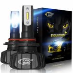Cougar Motor 9005 Led headlight bulbs, 9600Lm 6500K (HB3) Fanless All-in-One Conversion Kit – 3D Bionic Technology