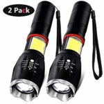 LED Flashlight, Vnina Tactical Flashlights Super Bright LED Torch Light 6 Light Modes 1200 Lumen, Zoomable Adjustable Focus Portable Water Resistant for Outdoor Hiking Camping Emergency, 2 Pack