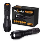 ZONAPA Tactical LED Flashlight (2-Pack) 5 Ultra-Bright Lighting Modes Strobe, SOS | Indoor, Outdoor Emergency, Camping, Hiking, Security | Waterproof, Zoomable
