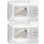 BlueFire 2 Pack Upgraded Super Bright DC 12V LED RV Ceiling Dome Light 300LM RV Interior Lighting Trailer Camper RV Lights Interior with On/Off Switch for Camper RV Trailer Boat (Natural White)