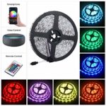 YUNLIGHTS LED Strip Lights, WiFi Wireless Smart Phone Controlled Light Strip IP65 Waterproof, 16.4ft Flexible Color Changing RGB LED Strips with IR Remote Controller 12V 5A Power Supply