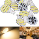 10 x Super Bright T10 921 194 Warm White 4.8w RV,Trailer,Camper Interior 24-3528 SMD Boat,landscaping,Wedge LED Light Bulb lamp DC 12V (Pack of 10, Come with extra 1piece of 2nd Generation Bulbs)
