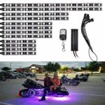 Motorcycle LED Light Kit Strips Multi-Color Accent Glow Neon Lights Lamp Flexible with Remote Controller for Harley (12PCS)