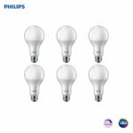 Philips 479485 LED Dimmable A21 Frosted Light Bulb: 1600-Lumens, 2700-Kelvin, 16 (100 Watt-Equivalent), E26 Medium Screw Base, Warm Glow, 6-Pack, White 6 Piece