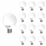 Sunco Lighting 12 Pack G25 LED Globe, 6W=40W, Dimmable, 450 LM, 4000K Cool White, E26 Base, Omnidirection Bulb for Vanities, Lamps, Light Fixtures – UL & Energy Star